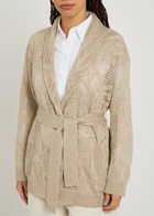Brunello Cucinelli Embellished Linen-blend Cardigan Beige
