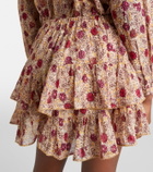 Marant Etoile Jocadia floral ruffled cotton shorts