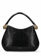 ROBERTO CAVALLI Road Croc Embossed Leather Shoulder Bag