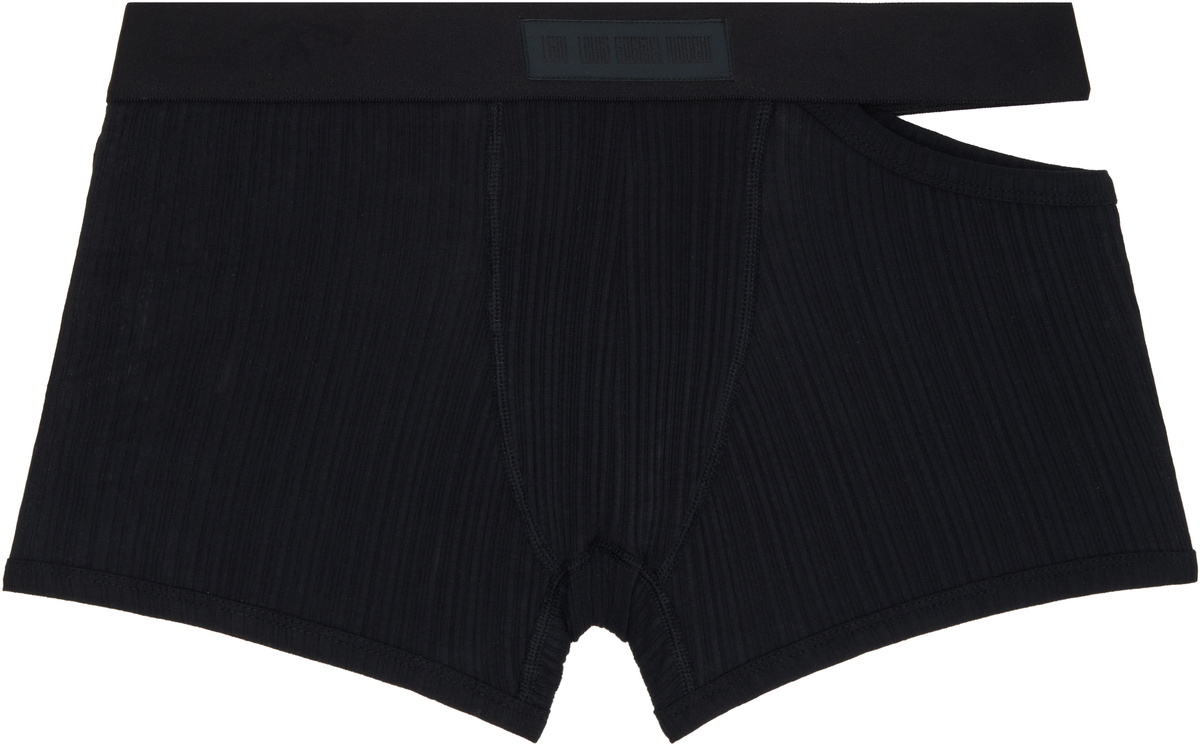 LGN Louis Gabriel Nouchi Black Asymmetrical Opening Cotton Boxer Briefs