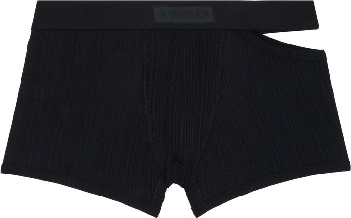 Photo: LGN Louis Gabriel Nouchi Black Asymmetrical Opening Cotton Boxer Briefs