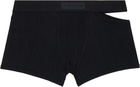 LGN Louis Gabriel Nouchi Black Asymmetrical Opening Cotton Boxer Briefs
