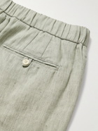 FRESCOBOL CARIOCA - Oscar Slim-Fit Tapered Linen and Cotton-Blend Drawstring Trousers - Green