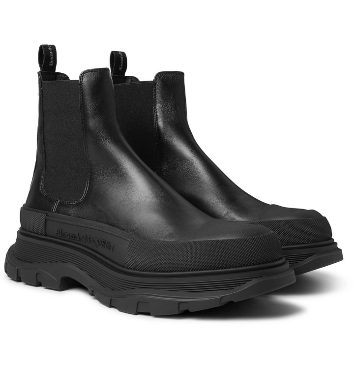 Photo: ALEXANDER MCQUEEN - Rubber-Trimmed Leather Chelsea Boots - Black