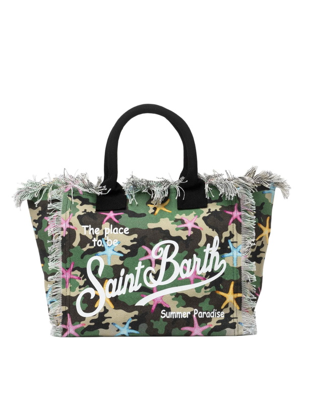 Photo: MC2 Saint Barth Camouflage Starfish Cotton Canvas Vanity Tote Bag