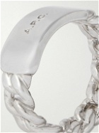 A.P.C. - Darwin Logo-Engraved Silver-Coated Ring - Silver