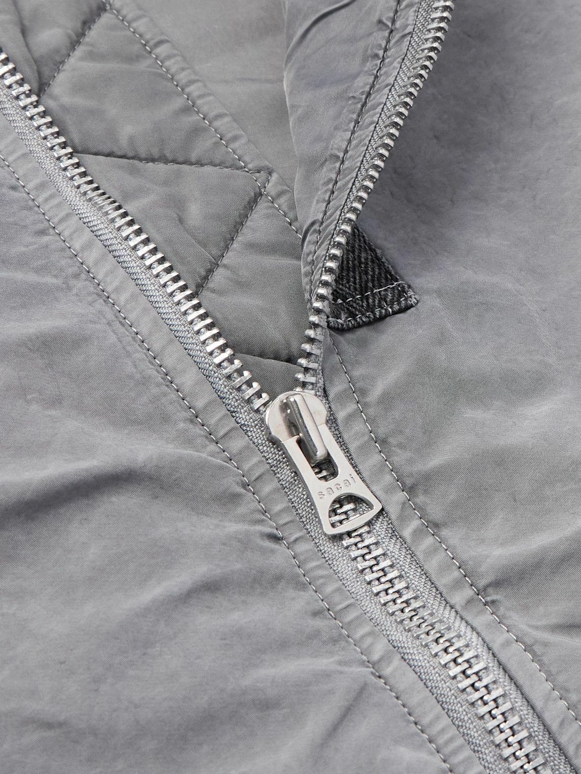 Sacai - Webbing-Trimmed Garment-Dyed Nylon Bomber Jacket