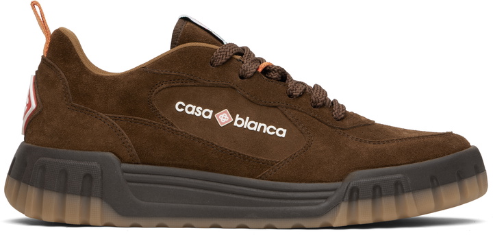 Photo: Casablanca Brown Suede Court Sneakers