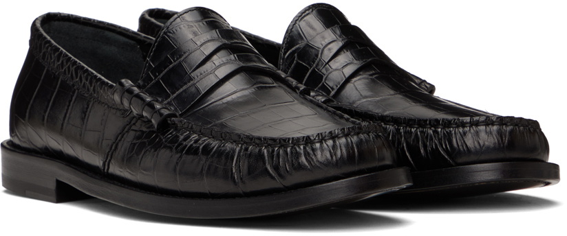 Rhude Black Croc Penny Loafers