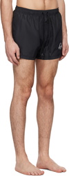 Moschino Black Laurel Crown Emblem Swim Shorts