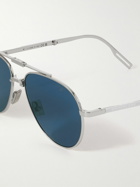 Dior Eyewear - Dior90 A1U Aviator-Style Silver-Tone Sunglasses