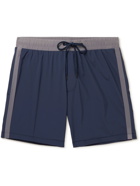 JAMES PERSE - Double Stripe Mid-Length Swim Shorts - Blue