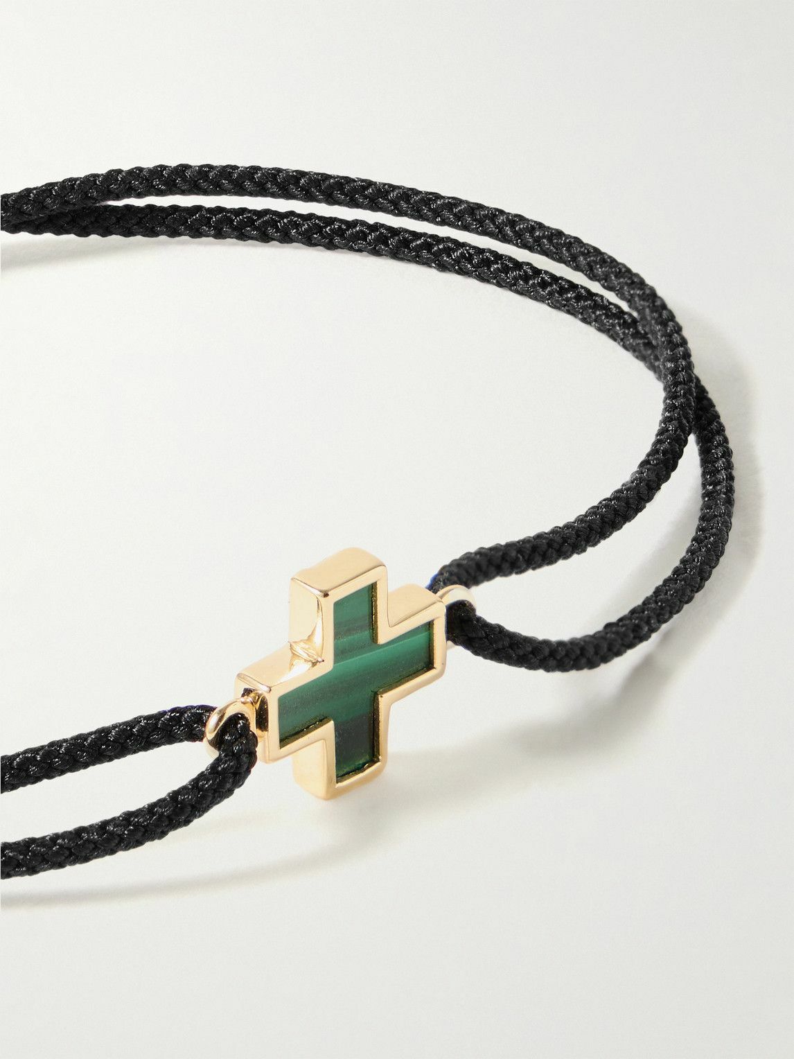 Luis Morais - Gold, Malachite and Cord bracelet