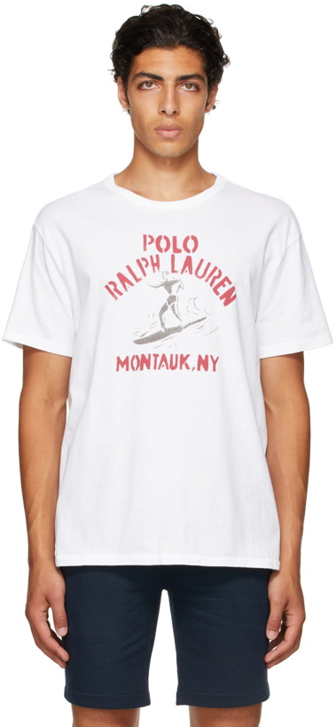 Photo: Polo Ralph Lauren White Logo Graphic T-Shirt
