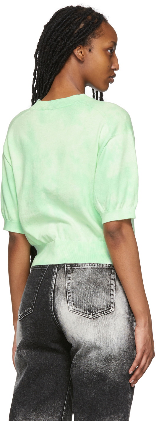 Kenzo Green Tie-Dye Tiger Crest Short Sleeve Sweater