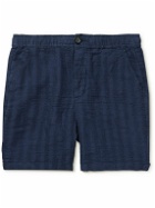 Oliver Spencer - Osborne Straight-Leg Striped Linen Drawstring Shorts - Blue