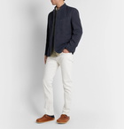 Massimo Alba - Mandarin-Collar Diamond Weave Linen and Cotton-Blend Jacket - Blue