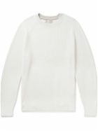 Brunello Cucinelli - Ribbed Cotton Sweater - White
