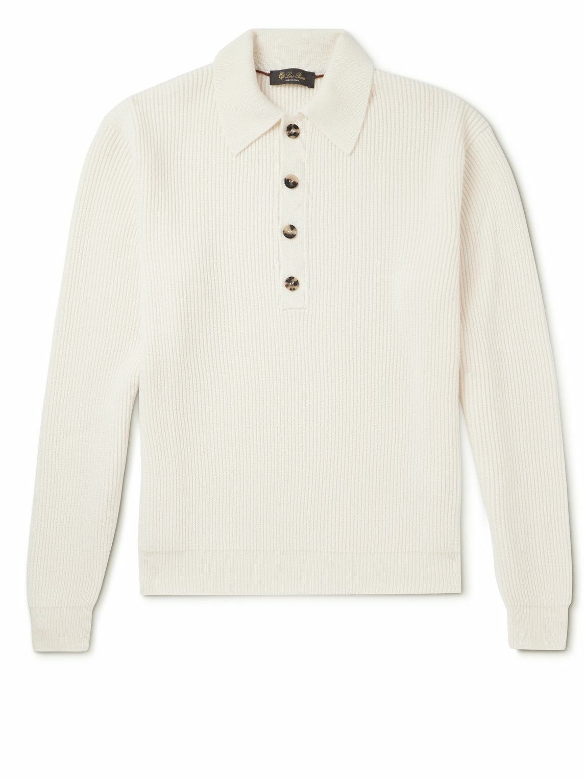 Loro Piana - Leth Ribbed Cashmere Polo Shirt - Neutrals Loro Piana