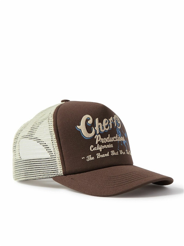 Photo: CHERRY LA - Logo-Print Twill and Mesh Trucker Cap