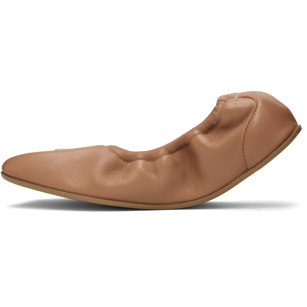 MM6 Maison Margiela Brown Numeric Anatomic Ballerina Flats
