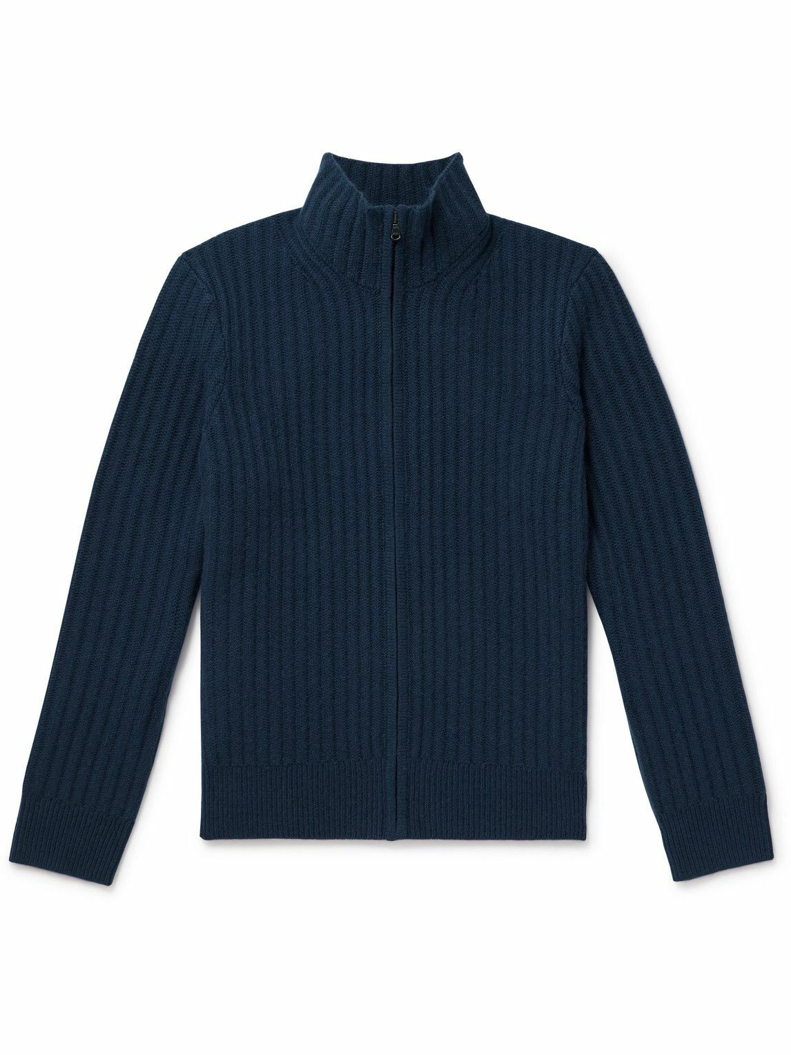 James Perse - Ribbed Cashmere Zip-Up Cardigan - Blue