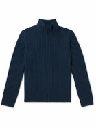 James Perse - Ribbed Cashmere Zip-Up Cardigan - Blue