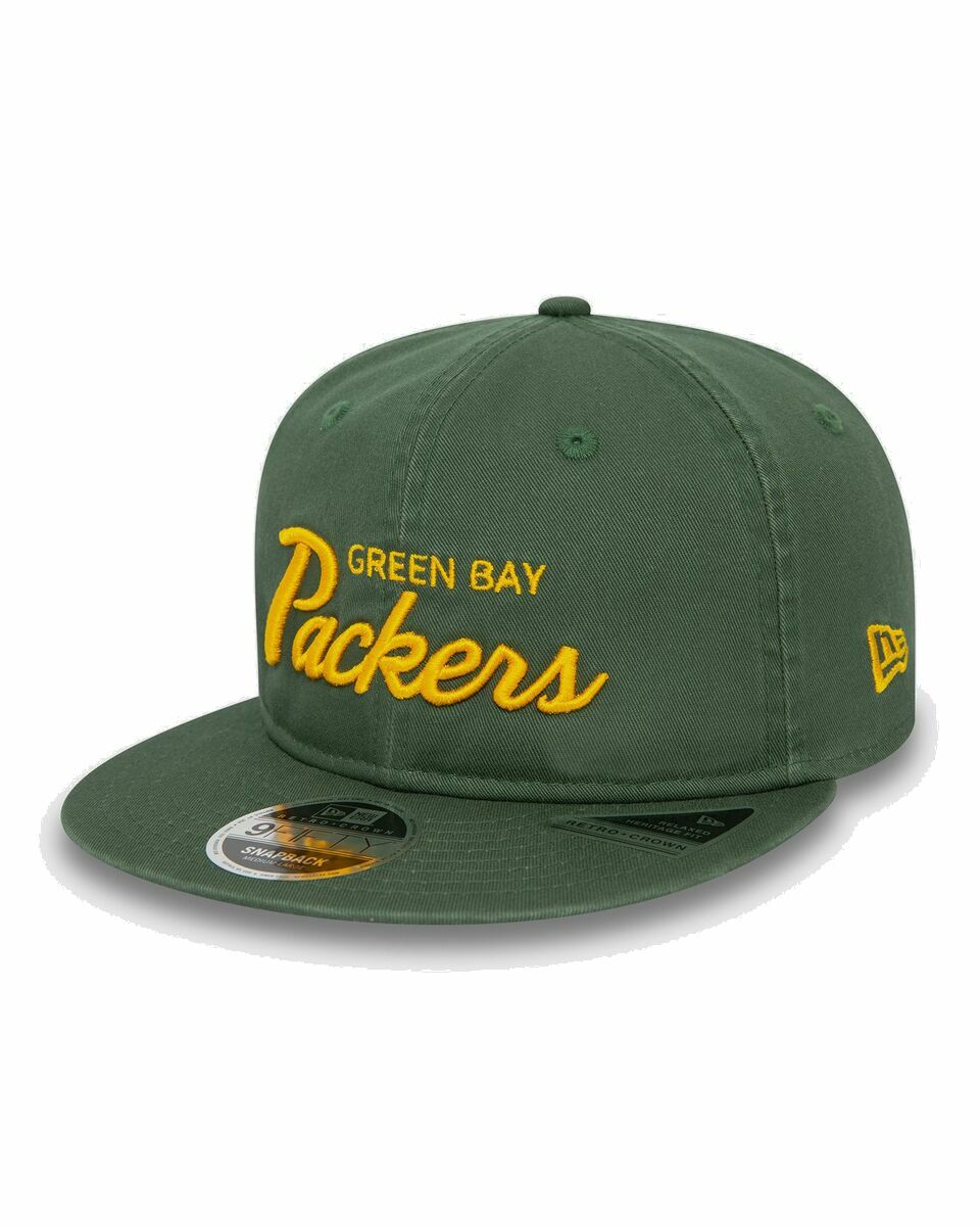 Photo: New Era Nfl Retro 9 Fifty Green Bay Packers Dkg Green - Mens - Caps