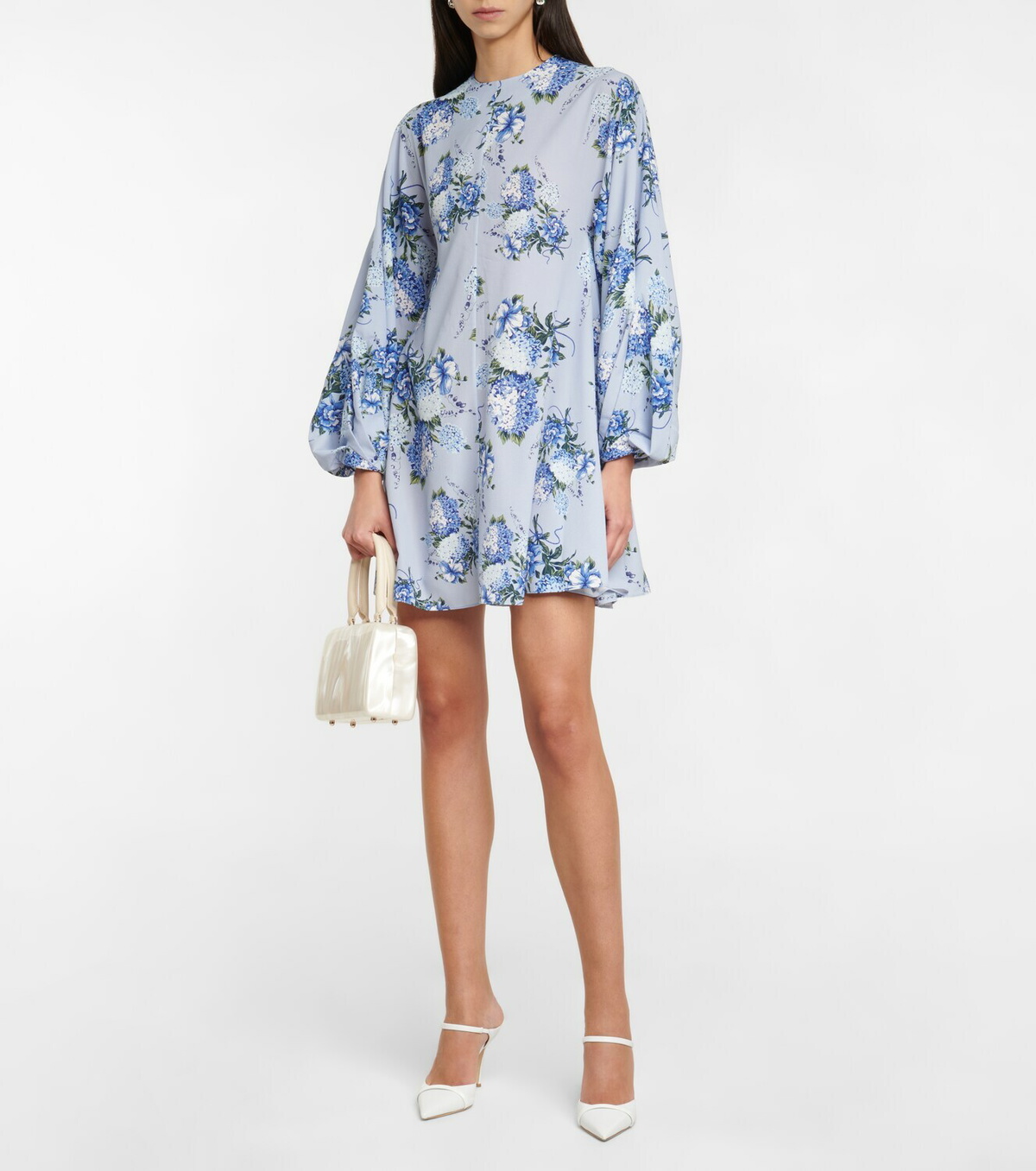 emilia wickstead blue floral dress Rubie Dress with Blue Flowers on Navy Cotton