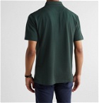 Isaia - Mélange Cotton-Piqué Polo Shirt - Green