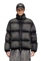 Diesel Faded denim puffer jacket - Winter Jackets - Unisex - Black