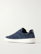J.M. Weston - On Time Leather-Trimmed Suede Sneakers - Blue