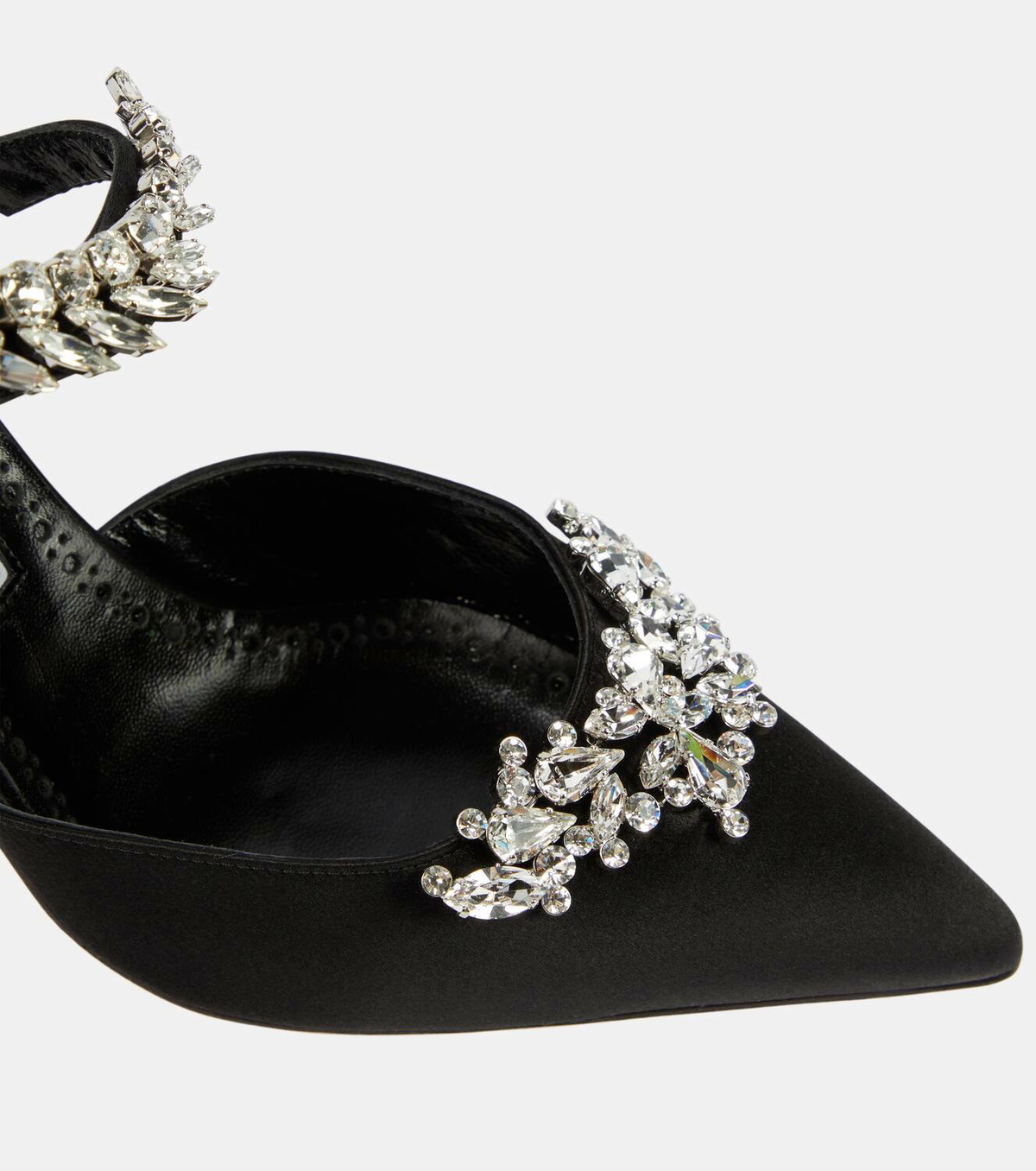 Manolo Blahnik Lurum 90 embellished satin mules