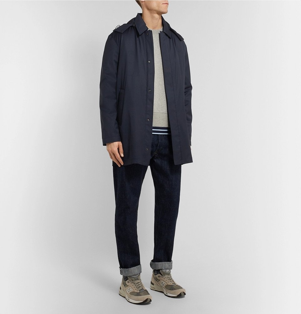 Norse Projects - Trondheim Storm System Wool Hooded Raincoat - Navy ...