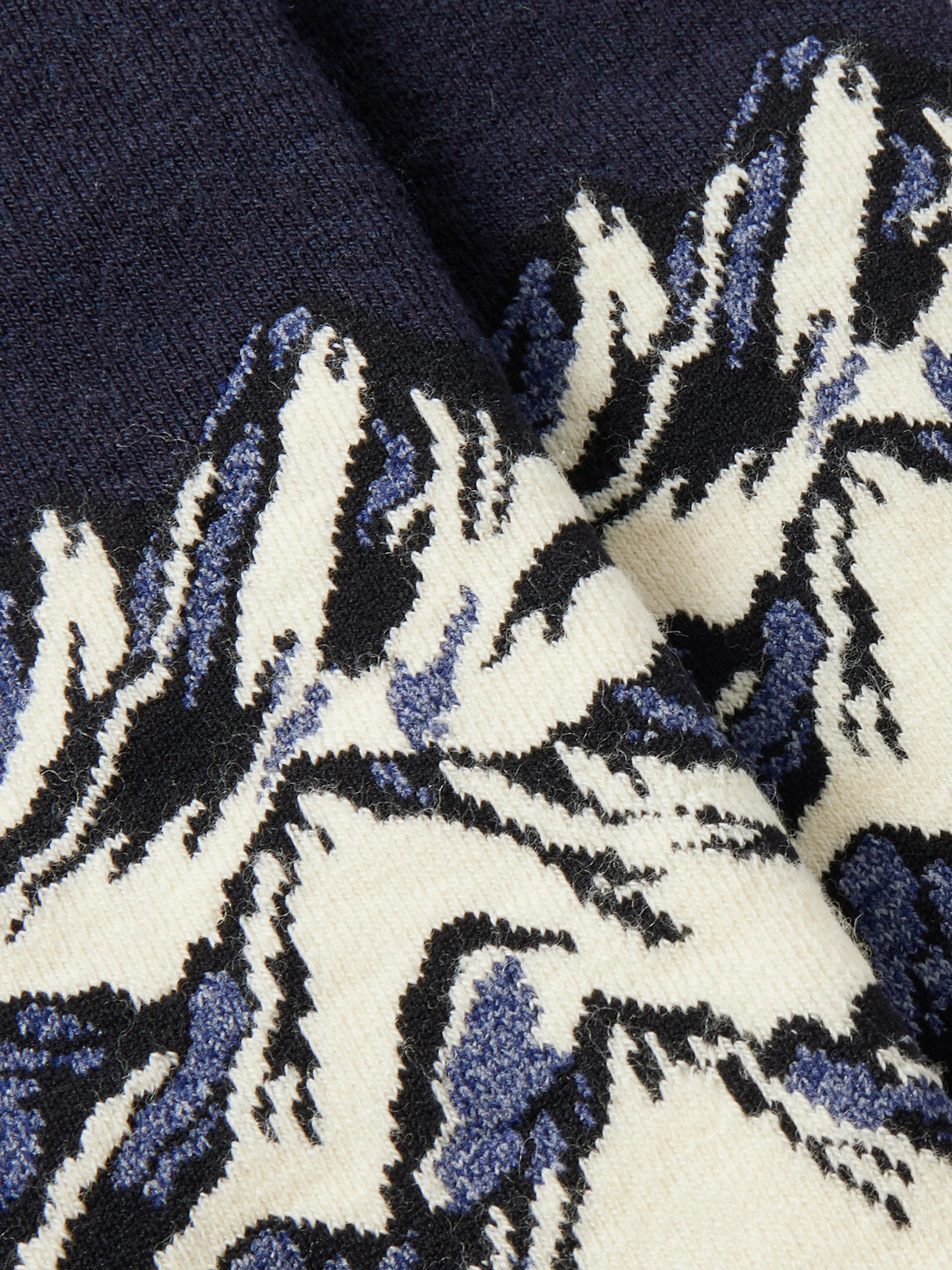 Fusalp - Mount III Ribbed Stretch Wool-Blend Jacquard Ski Socks - Blue