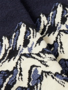Fusalp - Mount III Ribbed Stretch Wool-Blend Jacquard Ski Socks - Blue