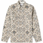 Wax London Men's Whiting Mosaic Quilt Overshirt in Beige