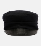 Valentino VLogo wool-blend felt newsboy cap