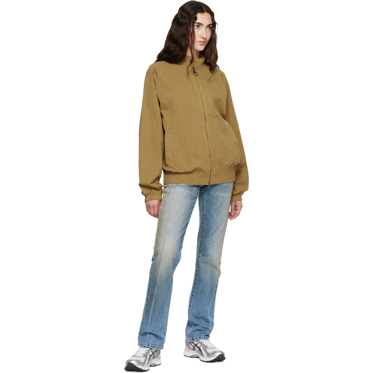 Barbour Tan Royston Cotton Harrington Bomber Jacket