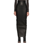 Rick Owens Black Tower Dirt Pillar Leather Maxi Skirt