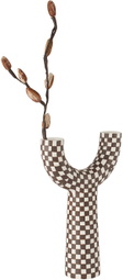 Mellow Brown & Off-White Gemini Vase