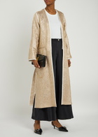 Forte_forte Chic Belted Lurex Coat Gold
