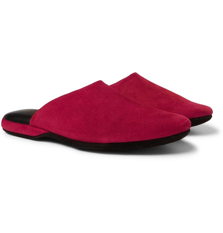 Photo: Charvet - Suede Slippers - Red