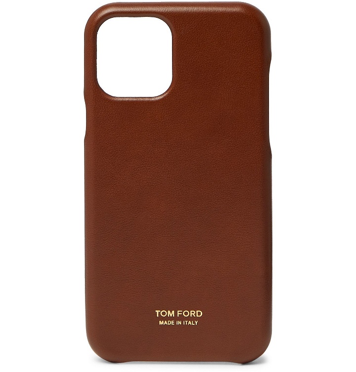 Photo: TOM FORD - Leather Phone Case with Lanyard - Brown