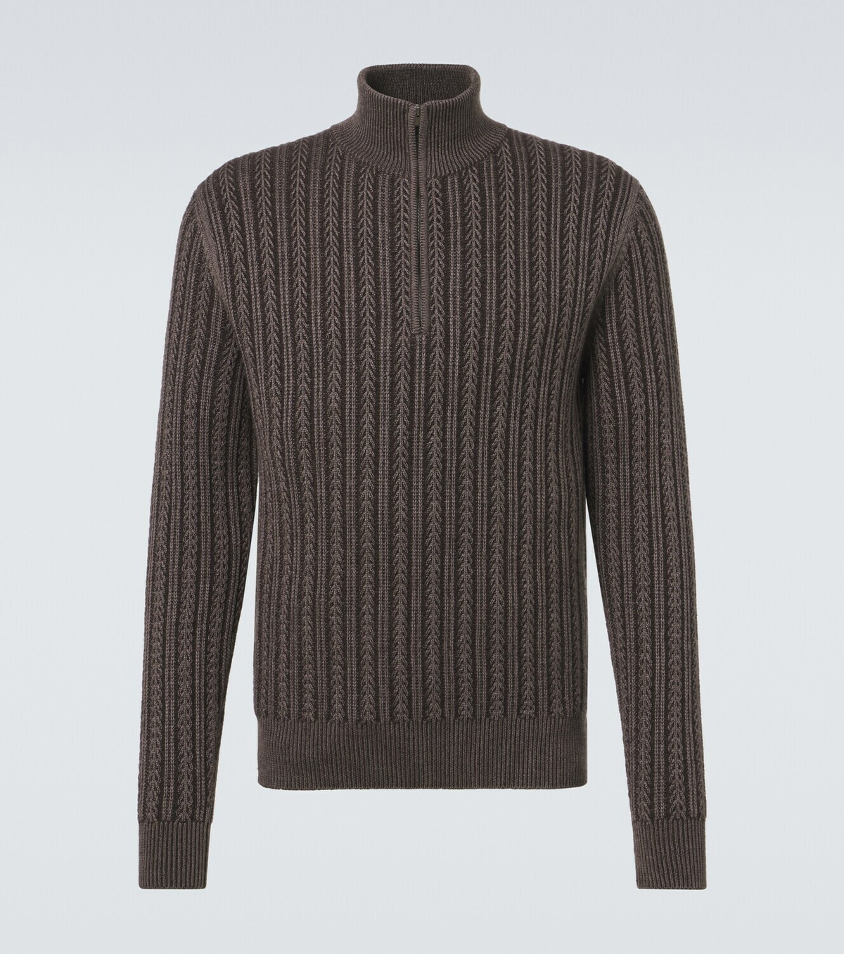 Agnona Cashmere, wool, and silk half-zip sweater