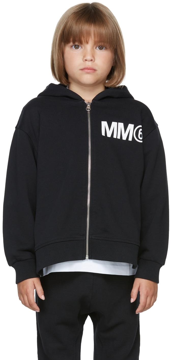 MM6 Maison Margiela Kids logo-print cotton sweatshirt - Black