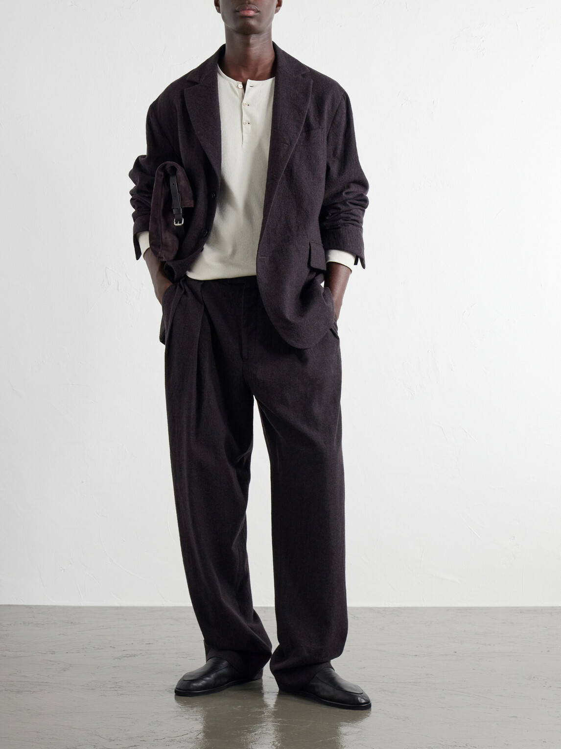 Kaptain Sunshine - Straight-Leg Pleated Wool Trousers - Brown