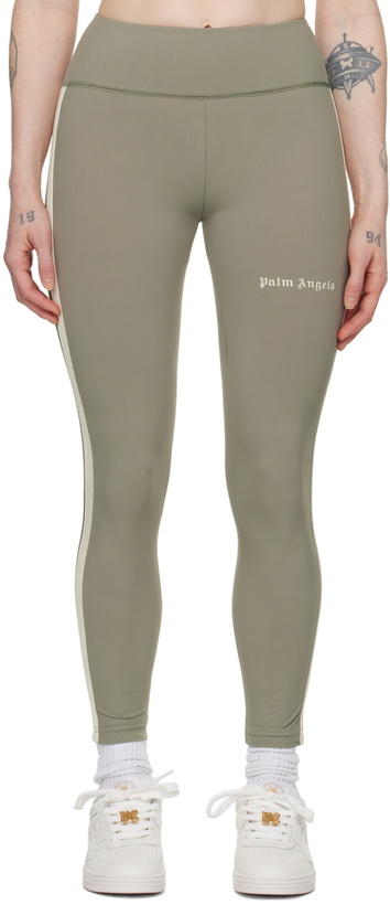 Photo: Palm Angels Green Striped Leggings