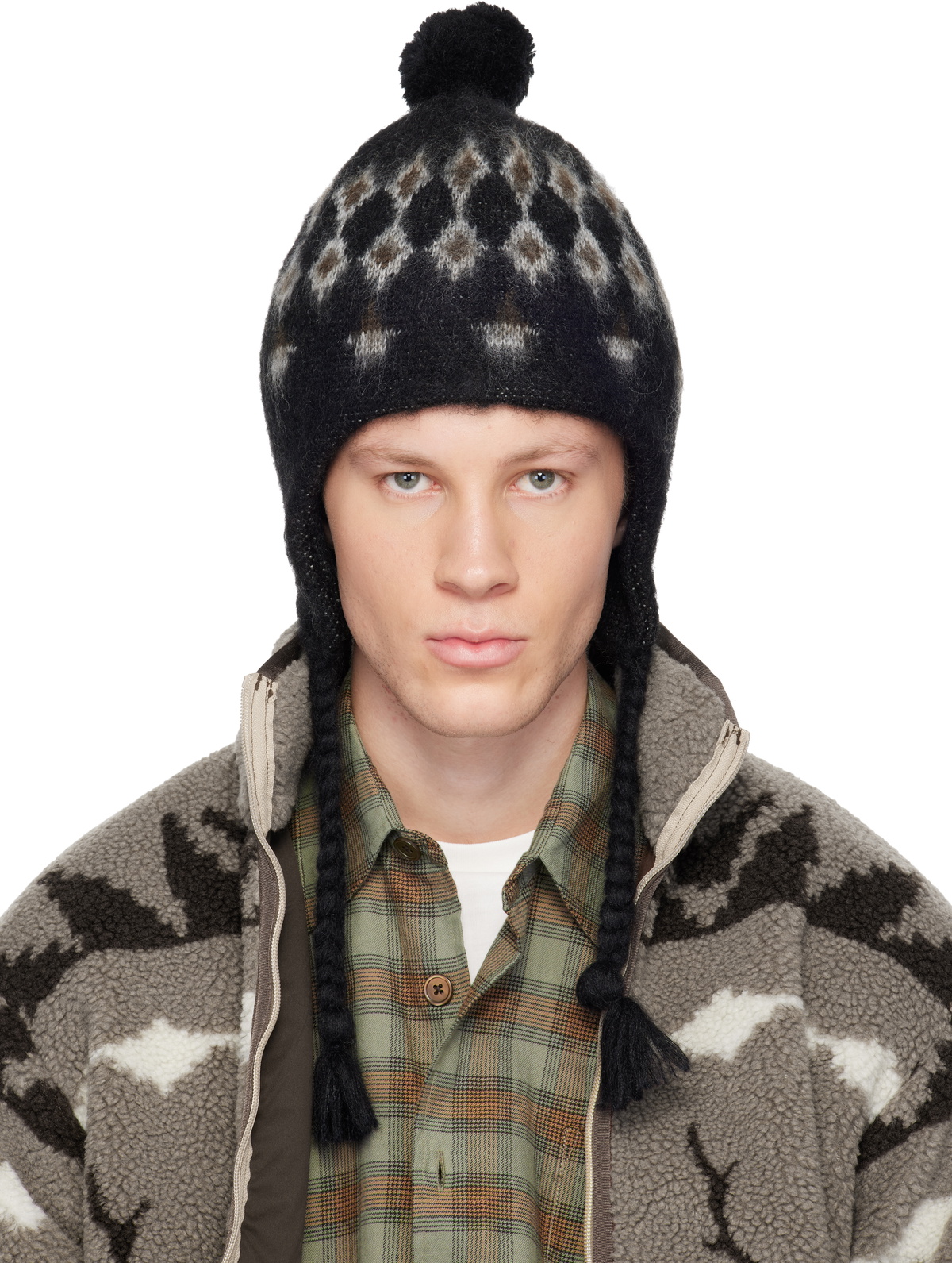 Happy99 Green Pixel Star Beanie