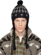 South2 West8 Black Mohair Knit Beanie